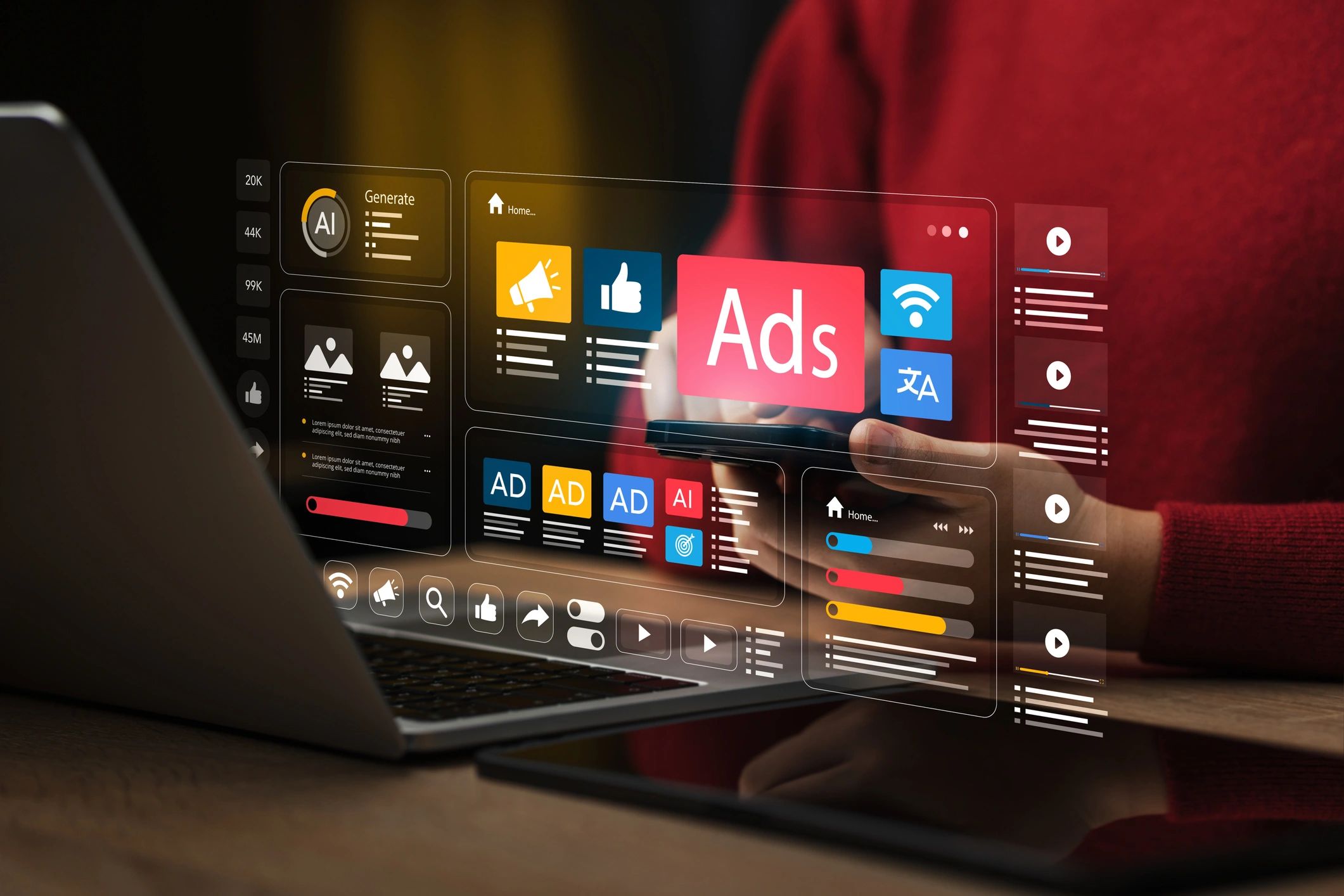 Personal brand owner at work on a laptop